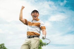 Best Golf Courses Near Me 2026: Cleveland golfer pumps fist after a strong shot